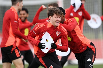 210325 - Wales Football Training - Lewis Koumas ahead of the 2026 World Cup Qualifier with Kazakhstan 