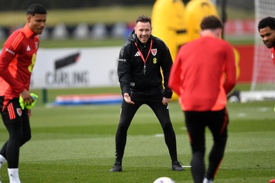 210325 - Wales Football Training - Wales Manager, Craig Bellamy ahead of the 2026 World Cup Qualifier with Kazakhstan 