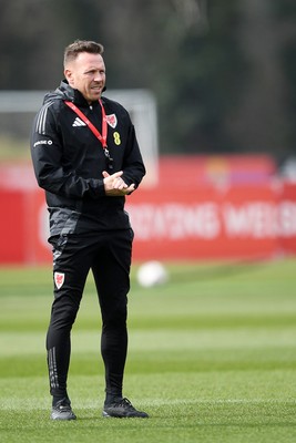 210325 - Wales Football Training - Wales Manager, Craig Bellamy ahead of the 2026 World Cup Qualifier with Kazakhstan 