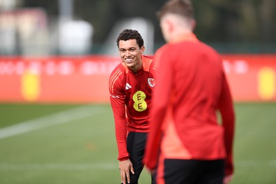 210325 - Wales Football Training - Brennan Johnson ahead of the 2026 World Cup Qualifier with Kazakhstan 