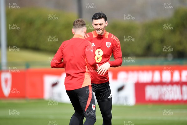 210325 - Wales Football Training - Kieffer Moore ahead of the 2026 World Cup Qualifier with Kazakhstan 