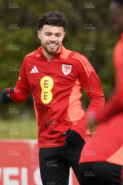 210325 - Wales Football Training - Neco Williams ahead of the 2026 World Cup Qualifier with Kazakhstan 