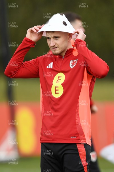 210325 - Wales Football Training - David Brooks ahead of the 2026 World Cup Qualifier with Kazakhstan 