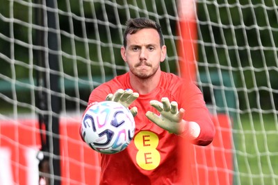 230926 - Wales Football Training - Danny Ward during training ahead of their upcoming Nations League match against Portugal