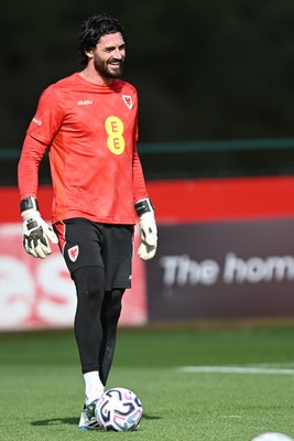 230926 - Wales Football Training - Tom King during training ahead of their upcoming Nations League match against Portugal