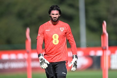 230926 - Wales Football Training - Tom King during training ahead of their upcoming Nations League match against Portugal