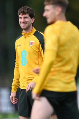 230926 - Wales Football Training - Chris Mepham during training ahead of their upcoming Nations League match against Portugal