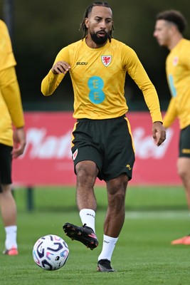 230926 - Wales Football Training - Sorba Thomas during training ahead of their upcoming Nations League match against Portugal