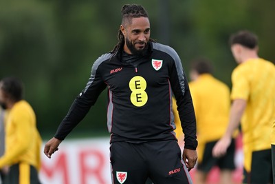 230926 - Wales Football Training - Wales coach, Ashley Williams during training ahead of their upcoming Nations League match against Portugal