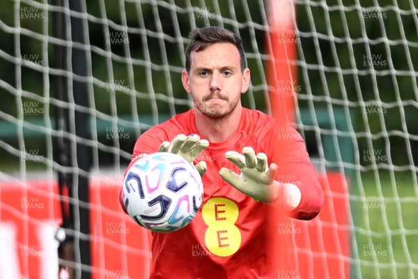 230926 - Wales Football Training - Danny Ward during training ahead of their upcoming Nations League match against Portugal