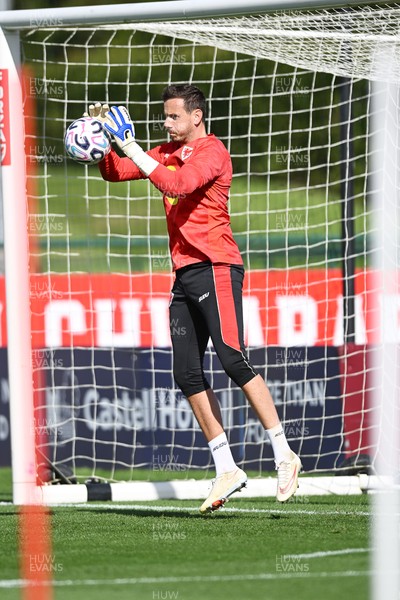 230926 - Wales Football Training - Danny Ward during training ahead of their upcoming Nations League match against Portugal