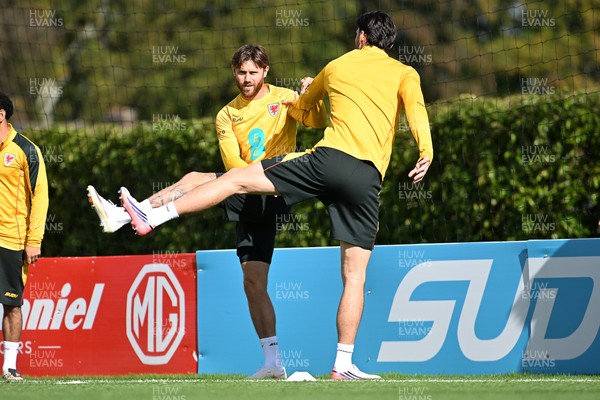 230926 - Wales Football Training - Wes Burns during training ahead of their upcoming Nations League match against Portugal