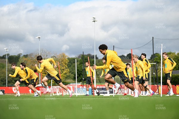 230926 - Wales Football Training - Wales during training ahead of their upcoming Nations League match against Portugal