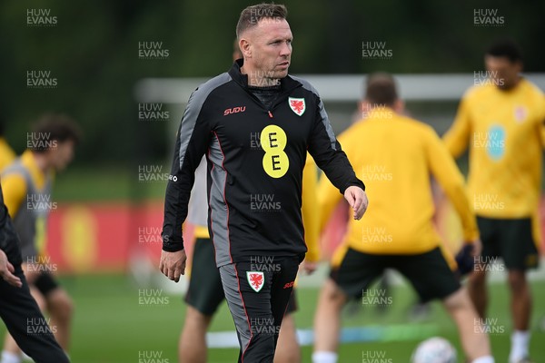 230926 - Wales Football Training - Wales Manager, Craig Bellamy during training ahead of their upcoming Nations League match against Portugal