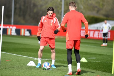 250326 - Wales Football Training - Harry Wilson of Wales during training ahead of their World Cup play-off match against Bosnia-Herzegovina