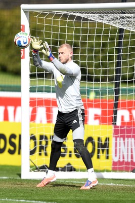 250326 - Wales Football Training - Adam Davies of Wales during training ahead of their World Cup play-off match against Bosnia-Herzegovina