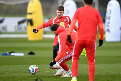 250326 - Wales Football Training - David Brooks of Wales during training ahead of their World Cup play-off match against Bosnia-Herzegovina