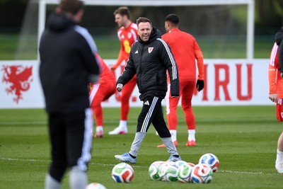 250326 - Wales Football Training - Wales Manager, Craig Bellamy during training ahead of their World Cup play-off match against Bosnia-Herzegovina