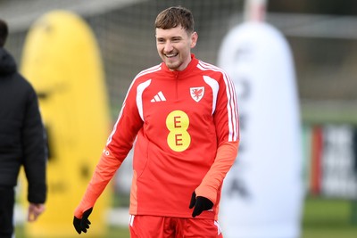 250326 - Wales Football Training - David Brooks of Wales during training ahead of their World Cup play-off match against Bosnia-Herzegovina