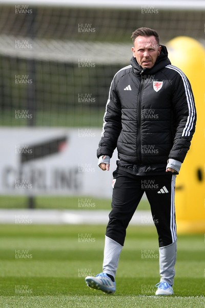250326 - Wales Football Training - Wales Manager, Craig Bellamy during training ahead of their World Cup play-off match against Bosnia-Herzegovina