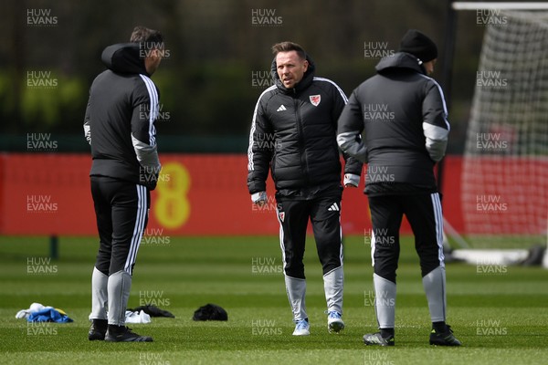 250326 - Wales Football Training - Wales Manager, Craig Bellamy during training ahead of their World Cup play-off match against Bosnia-Herzegovina