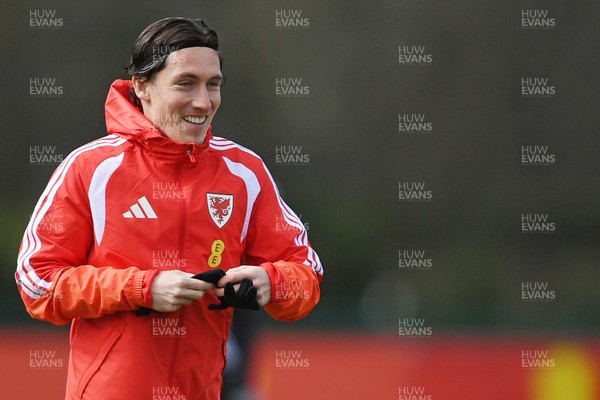 250326 - Wales Football Training - Harry Wilson of Wales during training ahead of their World Cup play-off match against Bosnia-Herzegovina