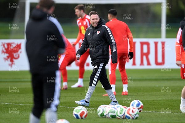 250326 - Wales Football Training - Wales Manager, Craig Bellamy during training ahead of their World Cup play-off match against Bosnia-Herzegovina