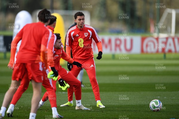 250326 - Wales Football Training - Brennan Johnson of Wales during training ahead of their World Cup play-off match against Bosnia-Herzegovina