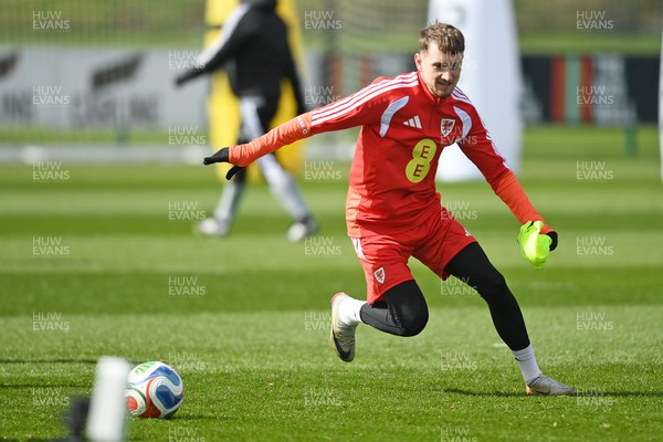 250326 - Wales Football Training - David Brooks of Wales during training ahead of their World Cup play-off match against Bosnia-Herzegovina