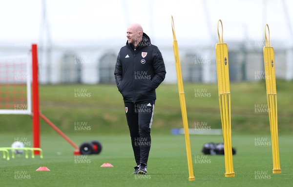 260321 - Wales Football Training - Robert Page during training