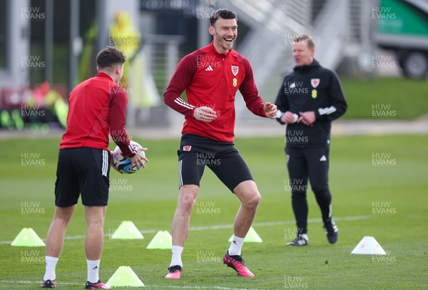 270323 - Wales Football Training session - during a training session ahead of the Euro Qualifying match against Latvia