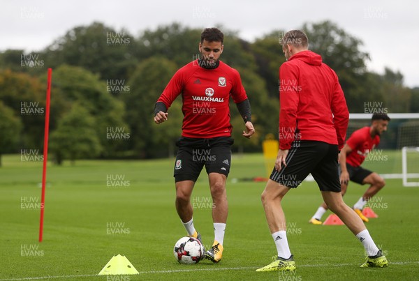 290817 - Wales Football Training - Hal Robson-Kanu during training