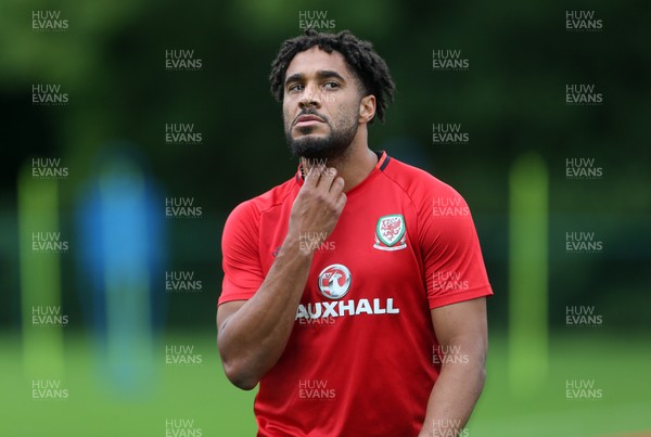 290817 - Wales Football Training - Ashley Williams during training