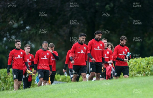 290817 - Wales Football Training - Wales team arrive to training