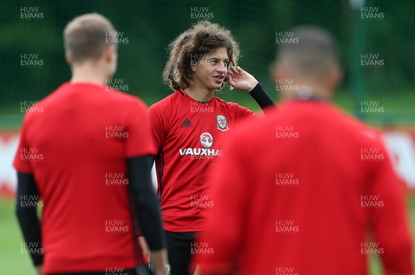 290817 - Wales Football Training - Ethan Ampadu during training