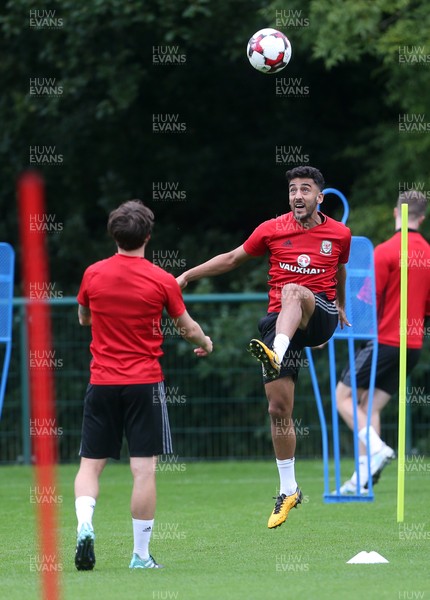 290817 - Wales Football Training - Neil Taylor during training