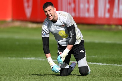 300326 - Wales Football Training - Karl Darlow of Wales during training ahead of the upcoming match against Northern Ireland