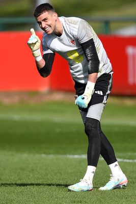 300326 - Wales Football Training - Karl Darlow of Wales during training ahead of the upcoming match against Northern Ireland