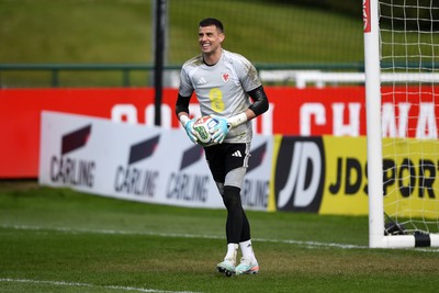 300326 - Wales Football Training - Karl Darlow of Wales during training ahead of the upcoming match against Northern Ireland