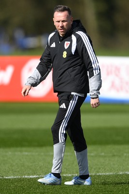 300326 - Wales Football Training - Wales manager Craig Bellamy during training ahead of the upcoming match against Northern Ireland