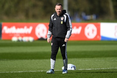 300326 - Wales Football Training - Wales manager Craig Bellamy during training ahead of the upcoming match against Northern Ireland