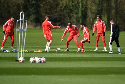 300326 - Wales Football Training - Wales players during training ahead of the upcoming match against Northern Ireland
