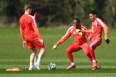 300326 - Wales Football Training - Ronan Kpakio of Wales during training ahead of the upcoming match against Northern Ireland