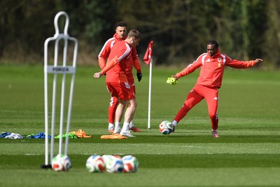 300326 - Wales Football Training - Ronan Kpakio of Wales during training ahead of the upcoming match against Northern Ireland