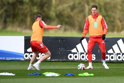 300326 - Wales Football Training - Joe Rodon of Wales during training ahead of the upcoming match against Northern Ireland