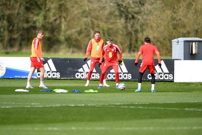 300326 - Wales Football Training - Joe Rodon of Wales during training ahead of the upcoming match against Northern Ireland
