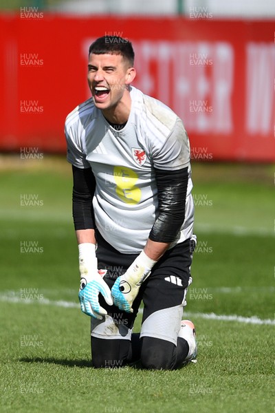 300326 - Wales Football Training - Karl Darlow of Wales during training ahead of the upcoming match against Northern Ireland