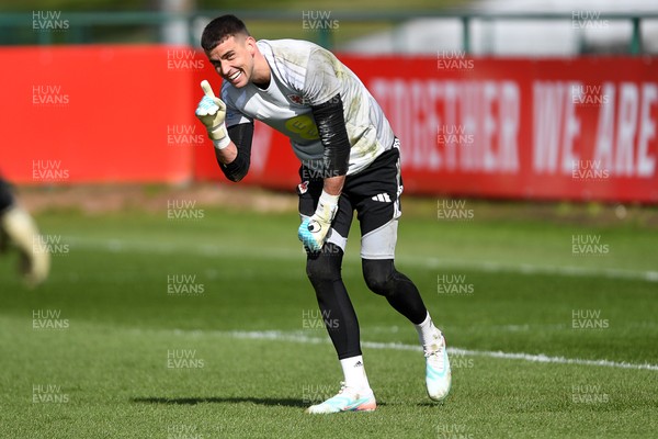 300326 - Wales Football Training - Karl Darlow of Wales during training ahead of the upcoming match against Northern Ireland
