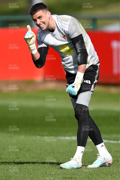 300326 - Wales Football Training - Karl Darlow of Wales during training ahead of the upcoming match against Northern Ireland