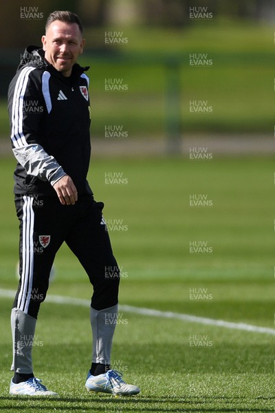 300326 - Wales Football Training - Wales manager Craig Bellamy during training ahead of the upcoming match against Northern Ireland